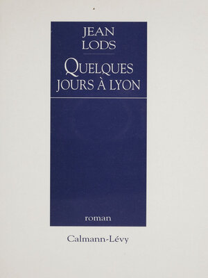 cover image of Quelques jours à Lyon